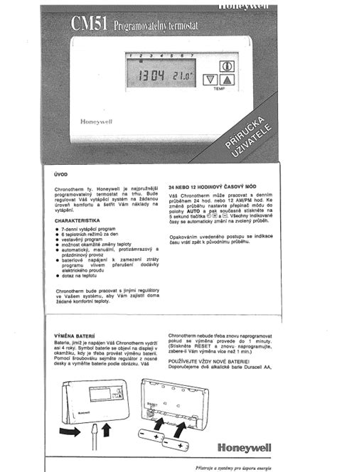 User Guide Honeywell Chronotherm Cm51 User Guide Ebook Doc