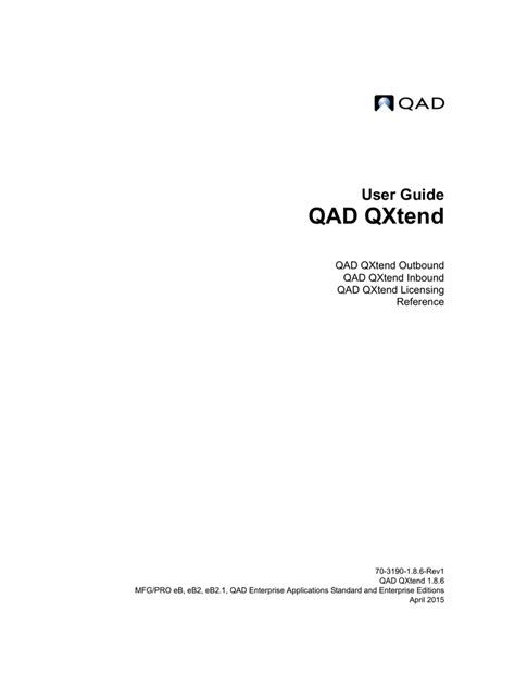 User Guide Qad Qxtend Enterprise Software Solutions Erp Doc