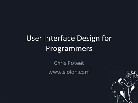 User Interface Design for Programmers Reader