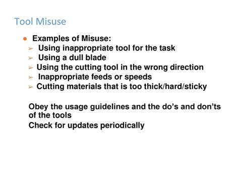 Using inappropriate cutting tools: