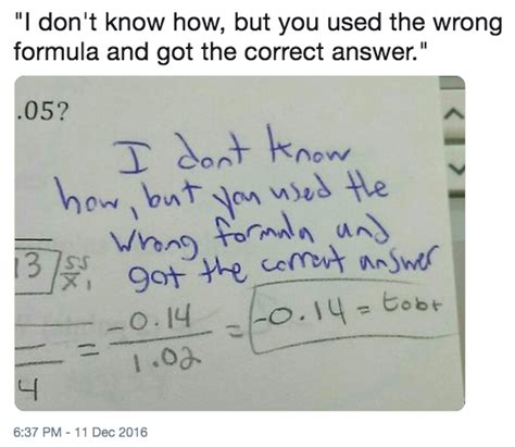 Using the wrong formula