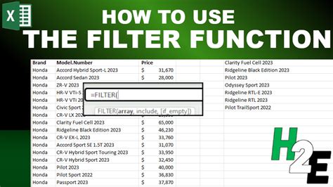 Utilize the Filter Function: