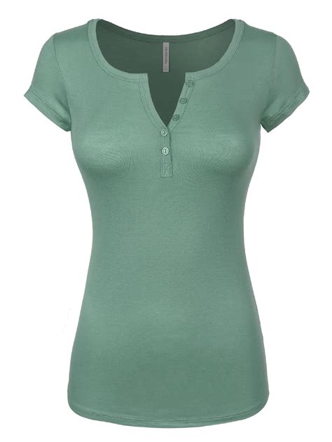 V-neck with button placket: