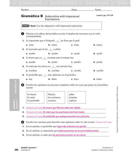 VHLCENTRAL ANSWER KEY SPANISH 2 LESSON 5 Ebook PDF