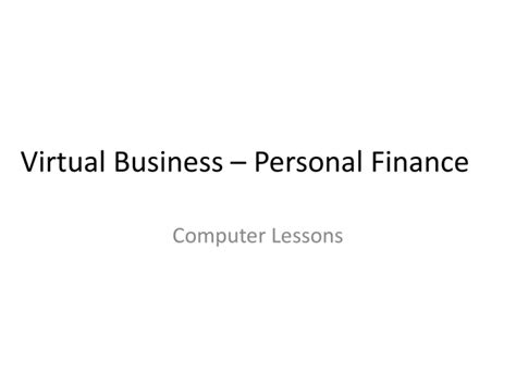 VIRTUAL BUSINESS PERSONAL FINANCE LESSON 14 ANSWERS Ebook Doc