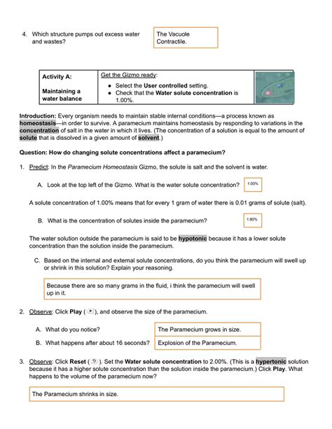 VIRTUAL LAB ACTIVITY ANSWER KEY PARAMECIUM Ebook Kindle Editon