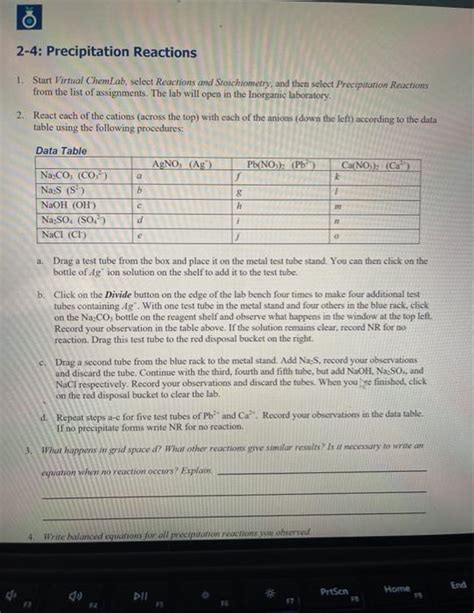 VIRTUAL LAB PRECIPITATION REACTIONS ANSWERS Ebook Doc