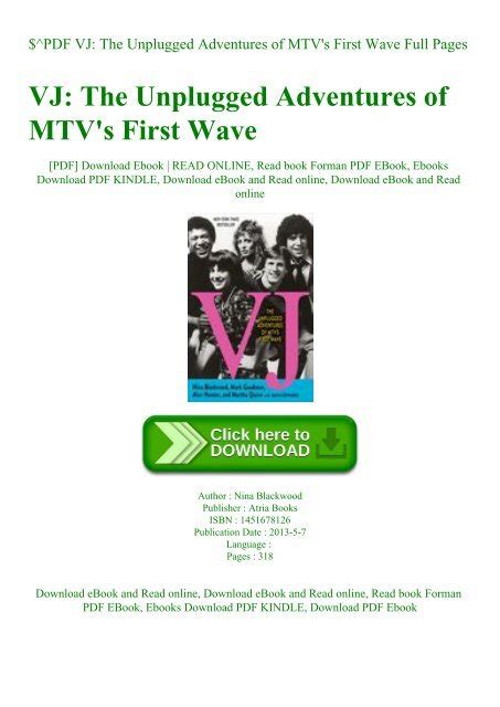 VJ The Unplugged Adventures of MTV s First Wave PDF