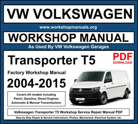 VW T5 WORKSHOP MANUAL FREE DOWNLOAD Ebook Kindle Editon