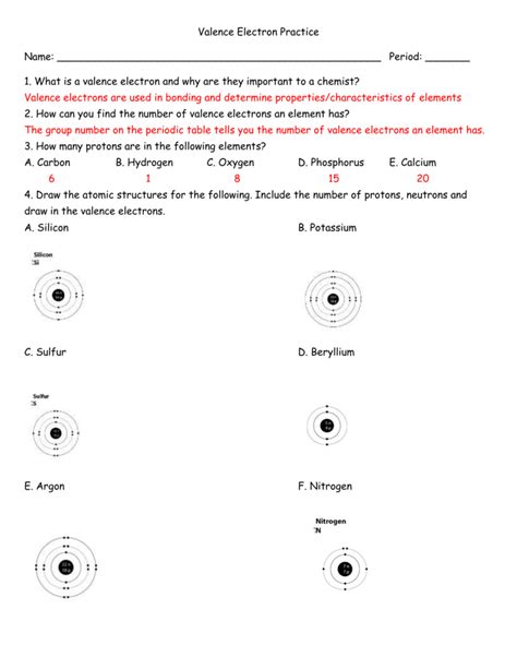 Valence Electrons Worksheet Answers Epub