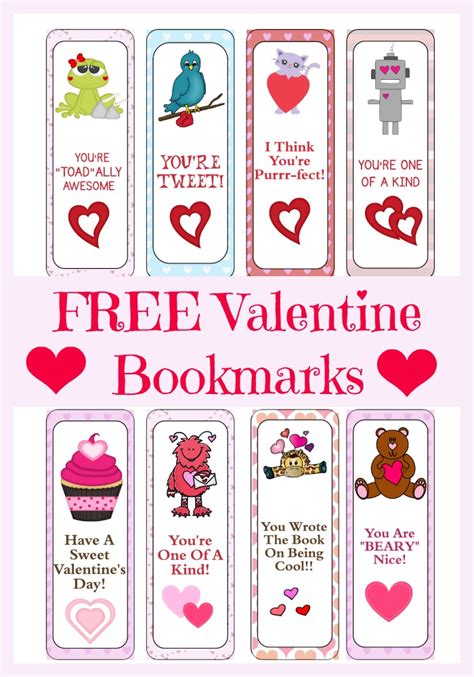 Valentine's Day Bookmarks Printable