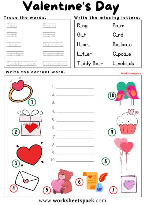 Valentine Printable Worksheets