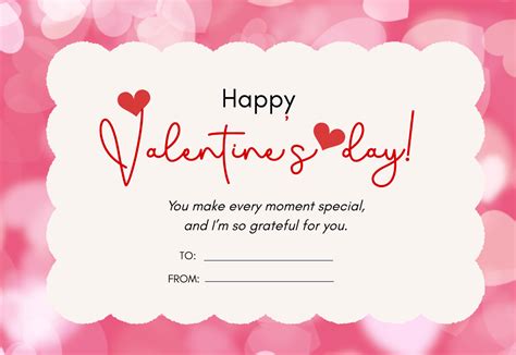 Valentines Card Template Free