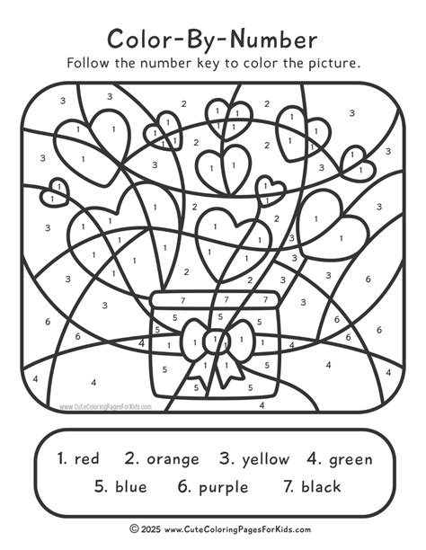 Valentines Day Color By Number Printable
