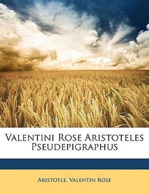 Valentini Rose Aristoteles Pseudepigraphus Ancient Greek Edition Reader