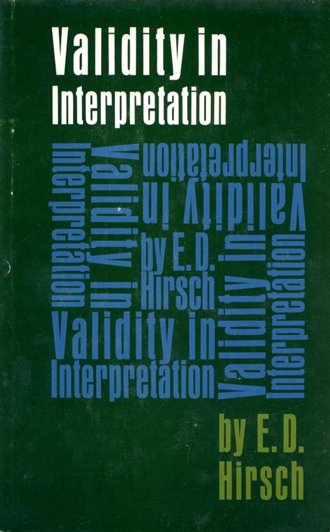 Validity in Interpretation Reader