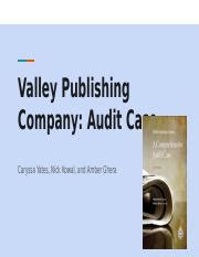 Valley Publishing Company Audit Case Solutions Kindle Editon