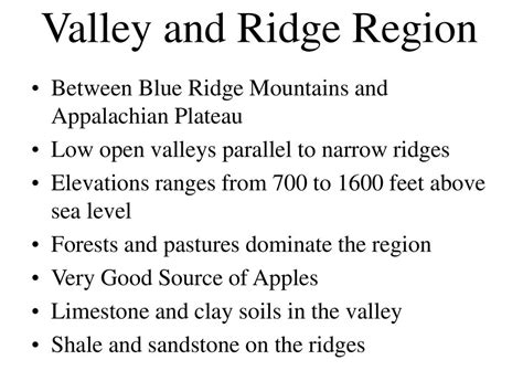 Valley and Ridge Region: Unveiling a Tapestry of Natural Wonders