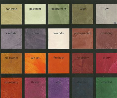 Valspar Venetian Plaster Color Chart