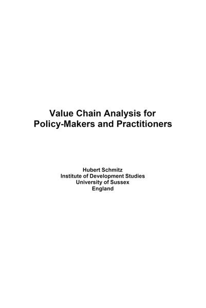 Value Chain Analysis for Policy Makers and Practitioners PDF