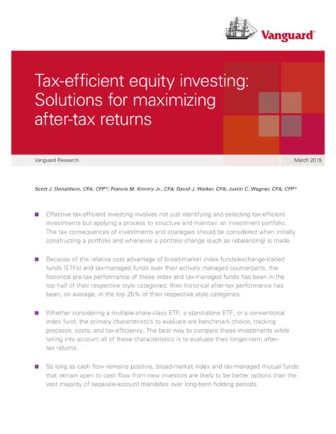 Vanguard Tax-Managed Balanced Fund: Achieving Balance and Tax Efficiency