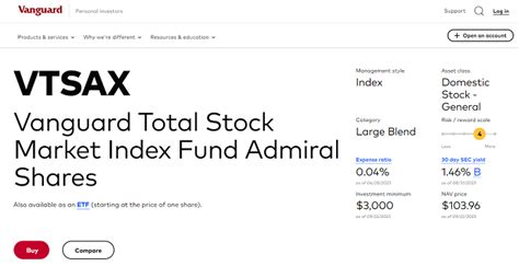 Vanguard Total Stock Market Index Fund Admiral Shares: A Comprehensive Guide to VTSAX