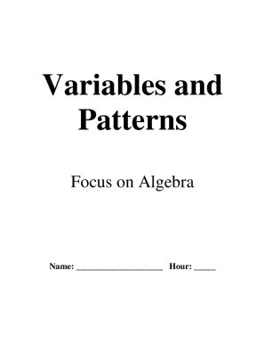 Variables And Patterns Investigation 2 Answers Doc