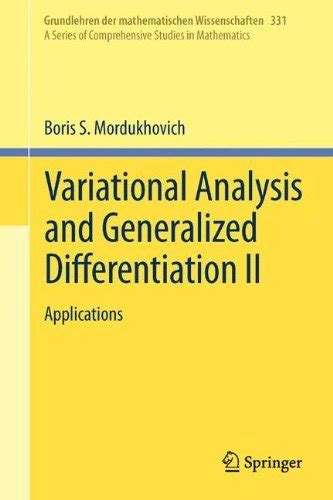Variational Analysis and Generalized Differentiation II Applications Epub