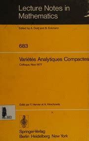 Varietes Analytiques Compactes Colloque, Nice 19.- 23. Septembre 1977 PDF