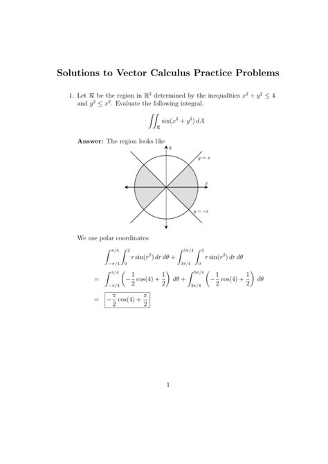 Vector Calculus Problems Solutions Reader