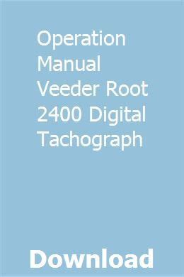 Veeder Root 2400 Tachograph Manual Ebook Epub