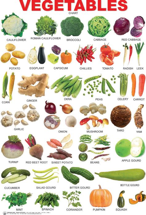Vegetable Food Chart