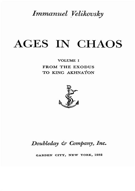 Velikovsky Ages in Chaos pdf Epub