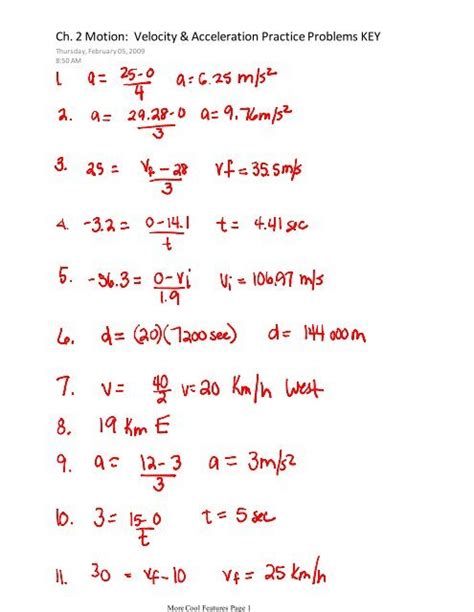 Velocity Practice Problems With Answers Reader