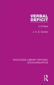 Verbal Deficit a Critique Epub