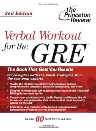 Verbal Workout for the GRE 2nd Edition Graduate School Test Preparation Reader