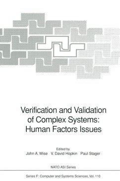 Verification and Validation of Complex Systems Human Factors Issues 1 Ed. 93 Doc