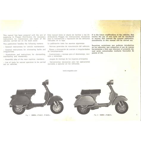 Vespa P 125X, P 150X, P 200X Service Manual Ebook Reader