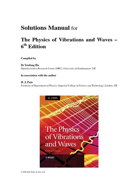 Vibrations And Waves Solutions Kindle Editon