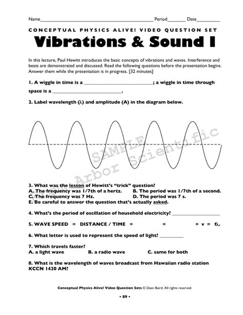 Vibrations Waves Conceptual Physics Answers Doc