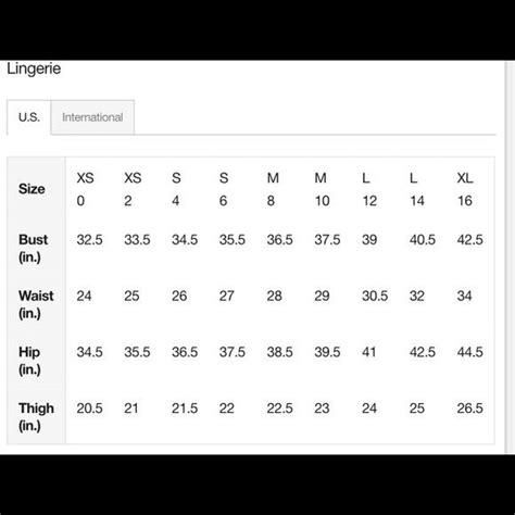 Victoria Secret Teddy Size Chart