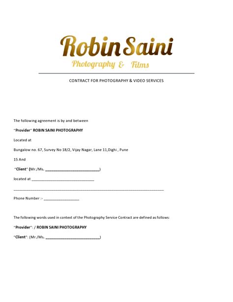 Video Contract Template