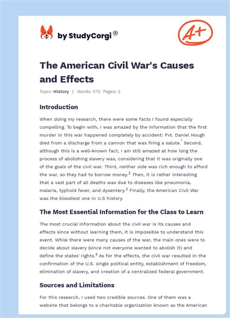 Video Explaining Causes and Effects of Civil War