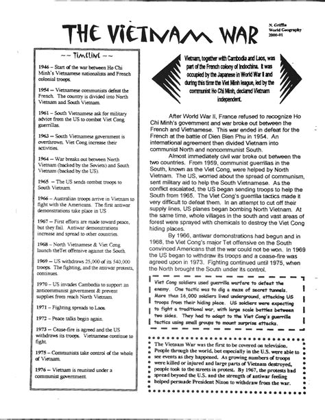 Vietnam War Worksheet With Answers Kindle Editon