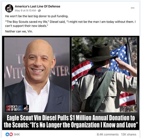 Vin Diesel Boy Scouts Donation: A Story of Generosity and Inspiration