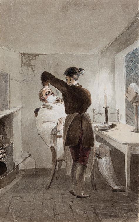 Vintage barbering scenes: