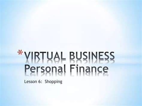 Virtual Business Personal Finance Lesson 6 Answers Reader