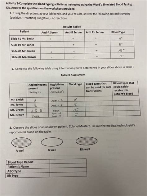 Virtual Lab Blood Typing Answer Key Doc