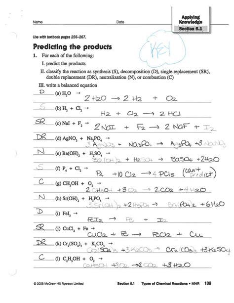 Virtual Lab Of Chemical Reaction Answer Sheet Doc