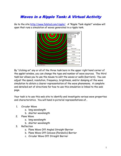 Virtual Ripple Tank Lab Answers Epub